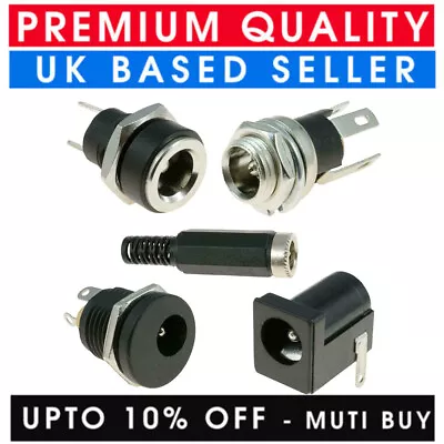 1.3/2.1/2.5mm X 5.5mm Dc Power Socket Jack Connector Male Female Panel Mount Pcb • £2.45