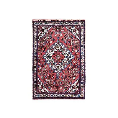 3'6 X5'4  New Farsian Amadan With Large Flower Medallion Hand Knotted Rug R59828 • $312.30