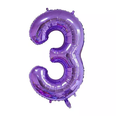 Purple Number Balloon Helium Air Birthday Party Large Foil Age 123456789 40 Inch • $3.10