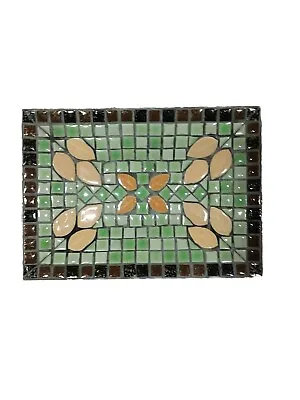Vtg Mosaic MCM Tiled Handcrafted Dresser Vanity Tray Dish Signed Retro  • $17.98