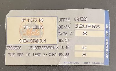 New York Mets Ticket Stub 1985 • $10.26