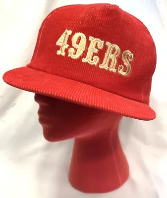 Vintage San Francisco 49ers Corduroy Red Snapback Hat Cap • $28.98