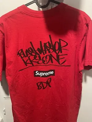 Supreme X KRS ONE By Any Means Necessary All Means Tee Red Medium FW14 • $150