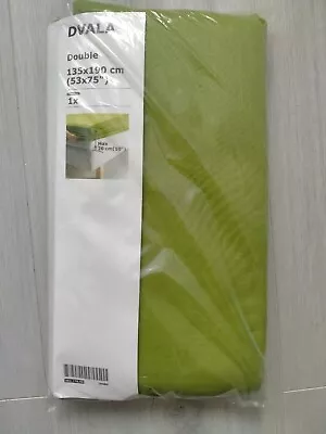 IKEA Dvala Fitted Cotton Bed Sheet UK Size - Double (135 X 190) - GREEN • £14.49