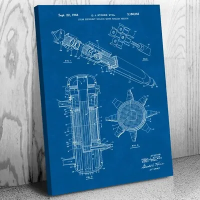 Superheated Steam Nuclear Reactor Patent Canvas Print Power Plant Worker • $49.95