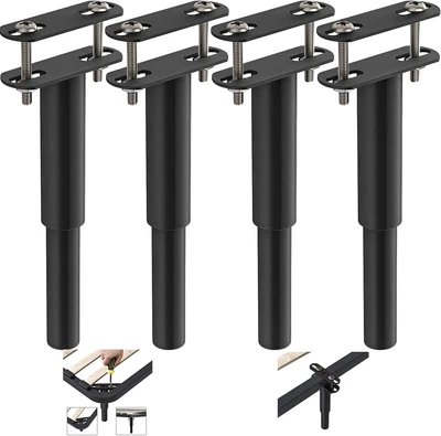 $33.32 • Buy Adjustable Bed Legs, 4Pcs Retractable 18-33Cm Metal Feet Furniture Support Legs,