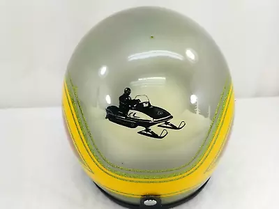 Vtg NJL Abaddon Metallic Flake Snowmobile Graphic Helmet Full Face Shield  1979 • $89