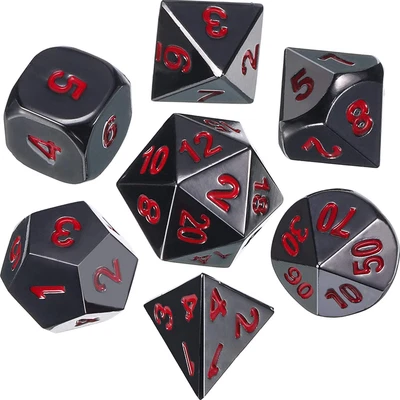 $28.53 • Buy Zinc Alloy Metal Polyhedral 7-Die Dice Set For Dungeons And Dragons RPG Dice Gam
