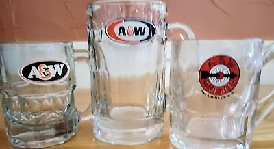 Lot Of 3 Vintage A&W Root Beer Mugs~ Arrow Logo ~All American Food & Mini Canada • £24.12