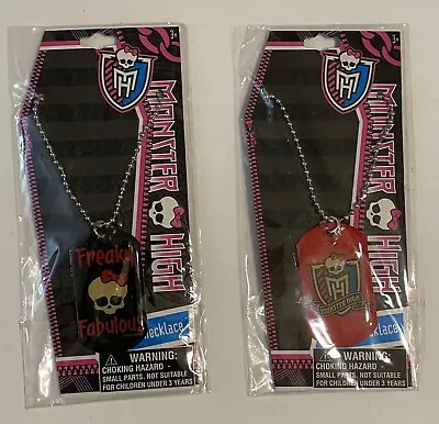 Metal Monster High Dog Tag Necklace Party Favors Jewelry Accessory- 2 Pieces • $15.95