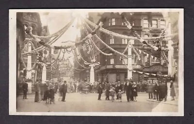 £12 • Buy Yorkshire LEEDS Royal Visit 1908 Decorated Street Scene Real Photo Postcard