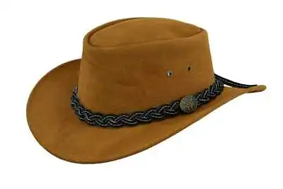 £17.99 • Buy Real Suede Leather Australian Western Style Cowboy Bush Hat Chin Strap Thread UK