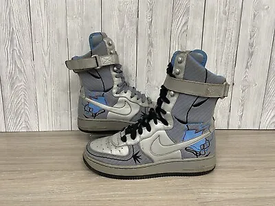 £64.99 • Buy Nike Air Force 1 SPRM High Tops Size 5.5 2007 AF-1 82 Blue Grey Metallic Boots