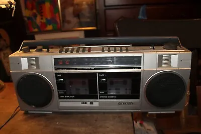 Vintage Sanyo MW210 Boombox Portable Radio Dual Cassette Deck • $40