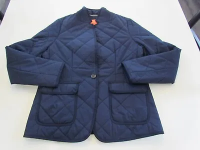 NWT J.Crew Women's Small S Navy Quilted Puffer Regent Blazer Jacket AQ471 $168 • $84.99