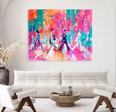 The Beatles Print On Stretched Canvas Prints  Abstract Artwork Decor Art London • $93.45