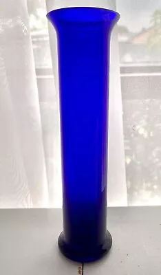 Vintage Glass Specimen Vase 18cm Tall  Cobalt Blue • $14