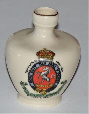 £30 • Buy Crested China War WW1 Vase 55mm Royal East Kent Mounted Rifles Imperial Yeomanry