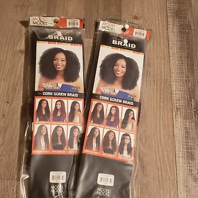 Model Model Brand Cork Screw Braiding Hair 99J Dark Burgundy 2Pk 14 Inch • $14.99