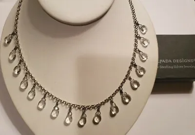 SILPADA Sterling Silver Faceted Crystal Teardrop Fringe Dangles Necklace N1661 • $45