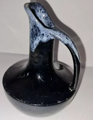 Anna Van Briggle Signed Art Pottery Pitcher Hand Made Blue Lava Drip Glaze 1950s • $19.99