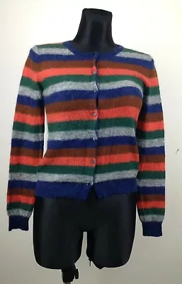 Marc O'Polo Mohair (29%) Wool (32%) Jumper Sweater Cardigan Small S Striped • £28.76