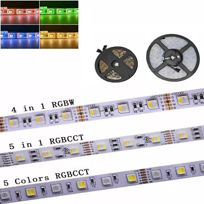 16.5FT 5m 5in1 RGB CCT White 4in1 RGBW LED Strip Light 5050 Flexibe String Lamp • $4.69