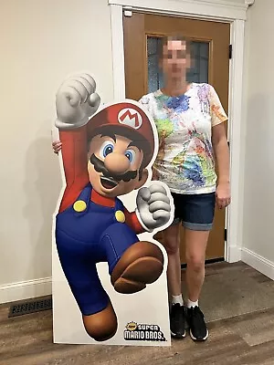 Super Mario Standee Cardboard Cutout Stand Up Display 59”x 26” - Nintendo - RARE • $79.99