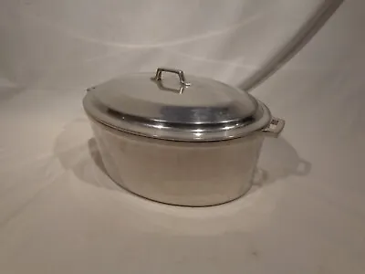 Vintage MIRACLE MAID COOKWARE Heavy Cast Aluminum Oval Roaster Pan With Lid • $49.99