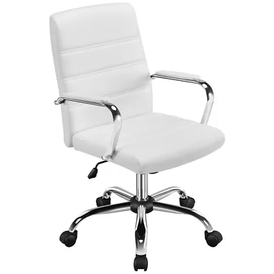 Mid-Back Office Task Chair PU Leather Executive Desk Chair W/Backrest Armrest • $81.99