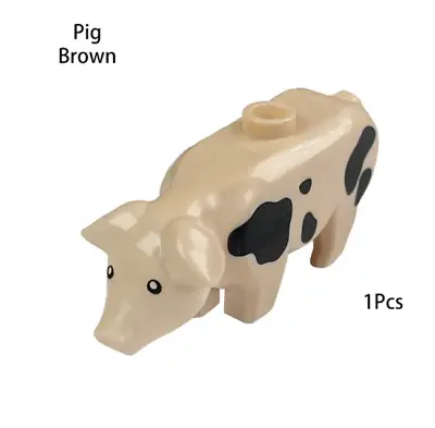 Light Brown Pig Farm Animal Ham Pork Minifigure Action Figure Minifig Toy Block • £2.99