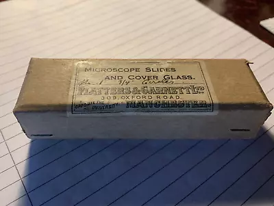 Vintage Box Of Blank Microscope Slides & Slips By Flatters & Garnett Manchester • $24.28