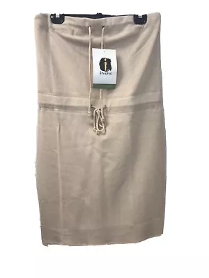 NEW Inara Organic Cotton Spa Dress L XL Beige Sleeveless Drawstring Stretch • $33