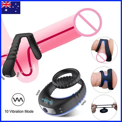 Vibrating Cock Ring Vibrator Penis Ring Silicone Rechargeable For Men Sex Toy AU • $26.95