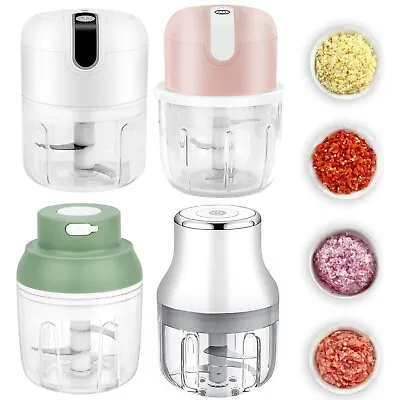 New Electric Mini Garlic Chopper Meat Grinder Vegetable Crusher USB Rechargeable • $15.99