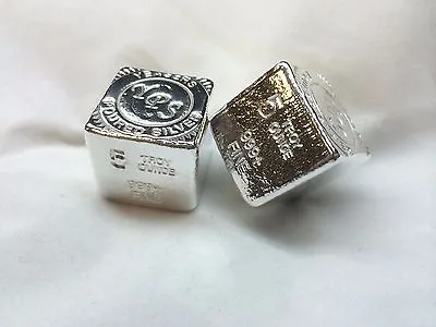 5 Oz Hand Poured 999 Silver Bullion Bar  Cube  By Yeager's Poured Silver YPS • $191.85