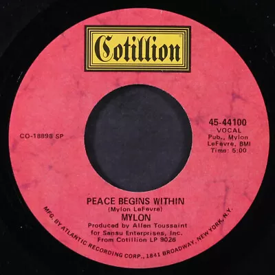 MYLON: Peace Begins Within / Contemplation COTILLION 7  Single 45 RPM • $60