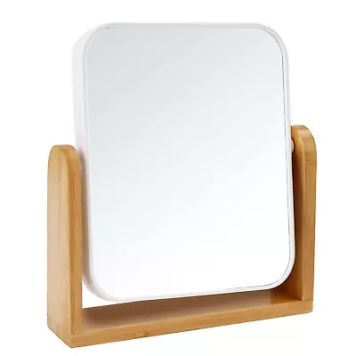 Vanity Makeup Mirror With Natural Bamboo Stand 1X/3X Magnification Double Sided • $16.88