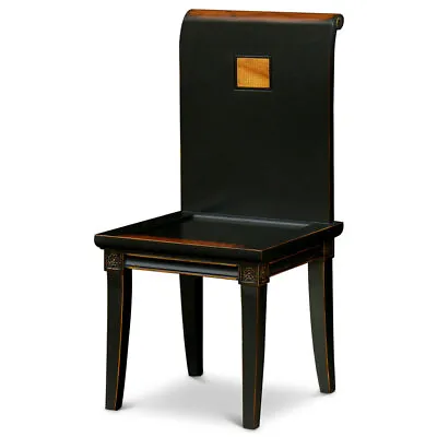 US Seller - Distressed Black Elmwood Zhou Yi Asian Chair • $598