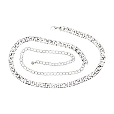 Women Silver Metal Chain Links Attractive Cool Fashion Belt Hip Waist Size S M • $15.75