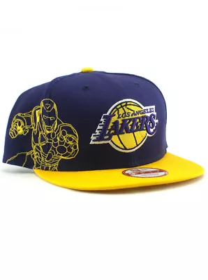 New Era NBA Los Angeles LA Lakers 9fifty Snapback Hat Logo Iron Man Marvel Comic • $31.45