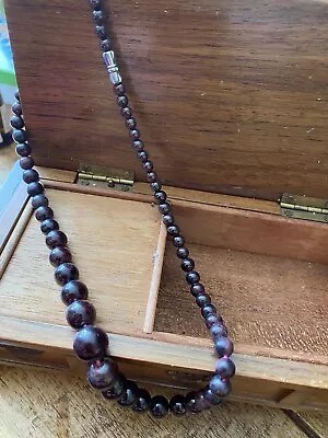 £15.55 • Buy Red Real Garnet Necklace  44cm . Used