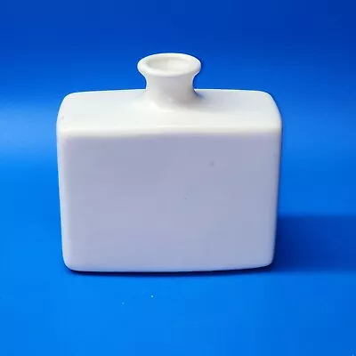 Vintage ROYAL HAEGER Pottery 244-WHITE 5½” Rectangle Bottle Bud Vase - USA • $24.97