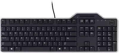 NEW Dell KB-813 Smart Card Reader USB Keyboard UK/Irish QWERTY Black • £25.99