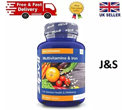 Essential Multivitamins & Iron Vitamin C D & Iron 90 Vegan Tablets • £7.89