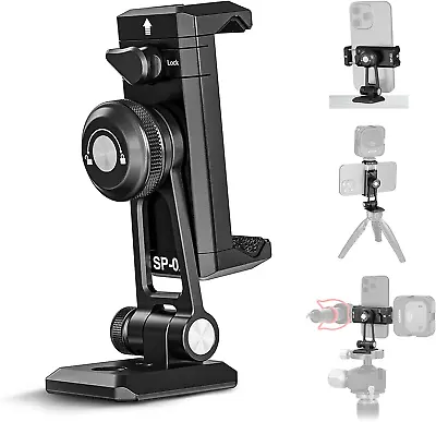 $52.88 • Buy NEEWER Phone Tripod Mount Adapter, Aluminum Phone Holder Clamp With Cold Shoe, 1