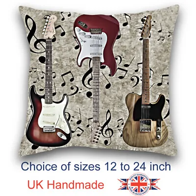 Music Art Guitar Cushion Art Design Guitar Pillow  • £25.99