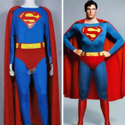 Superman Superhero Male Christopher Reeve Red Jumpsuit Cosplay Costume Halloween • £64.68