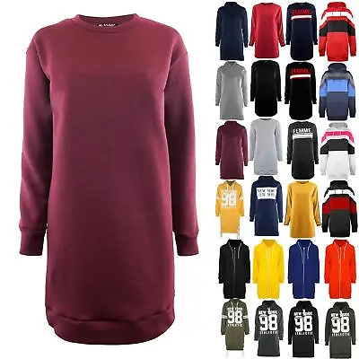 £10.99 • Buy Womens Ladies Oversized Stretchy Sweatshirt Pullover Baggy Longline Mini Dress