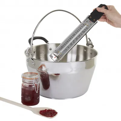 Stainless Steel Maslin Pan With Handle Home Made Jam Preserving Induction Hob • £34.95